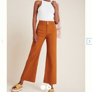 Anthropologie Emma Wide Leg Cropped Deep Ochre